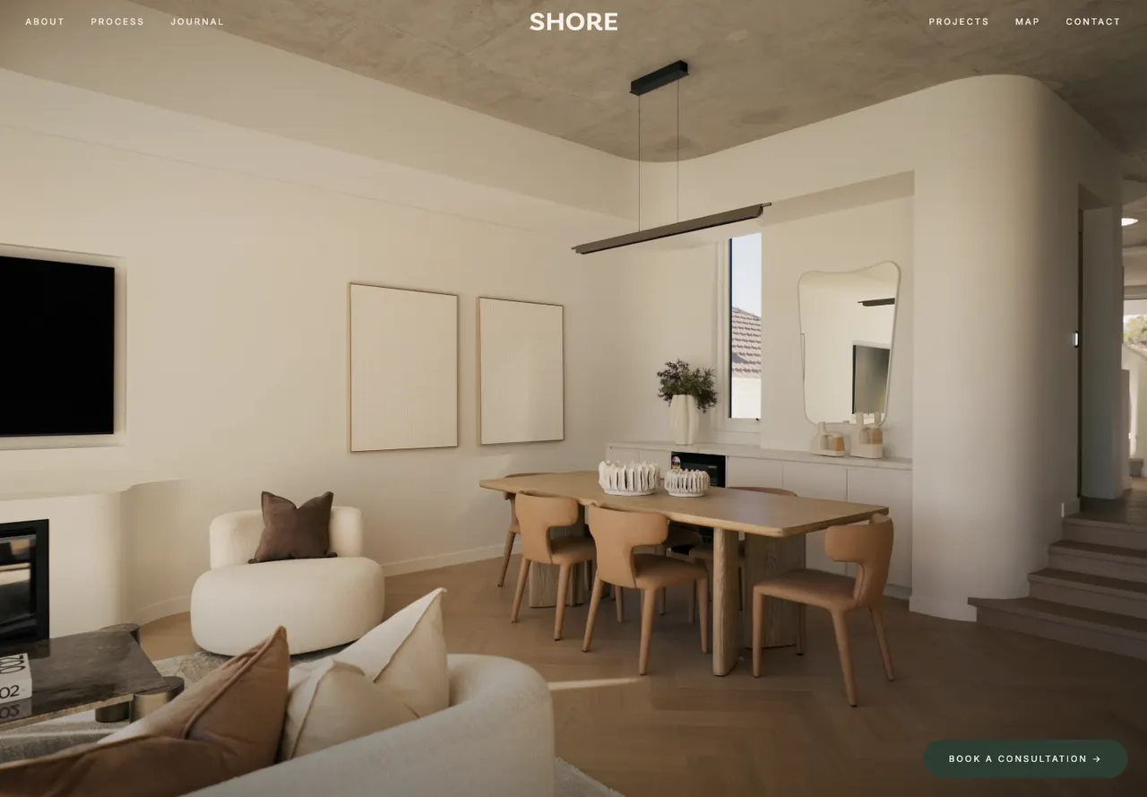 SHORE homepage captured on 9 October 2026 at desktop width