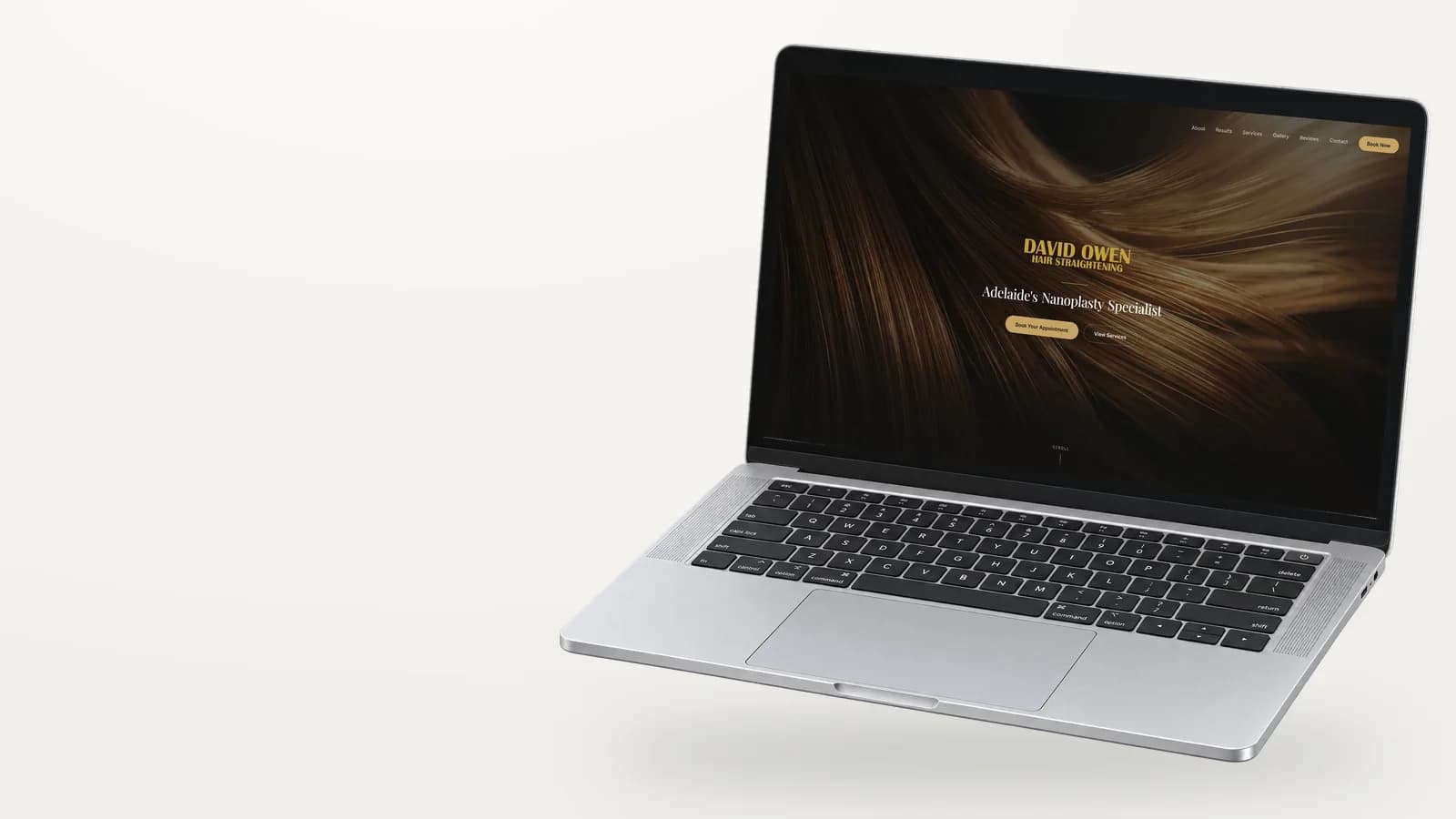 David Owen website on a laptop