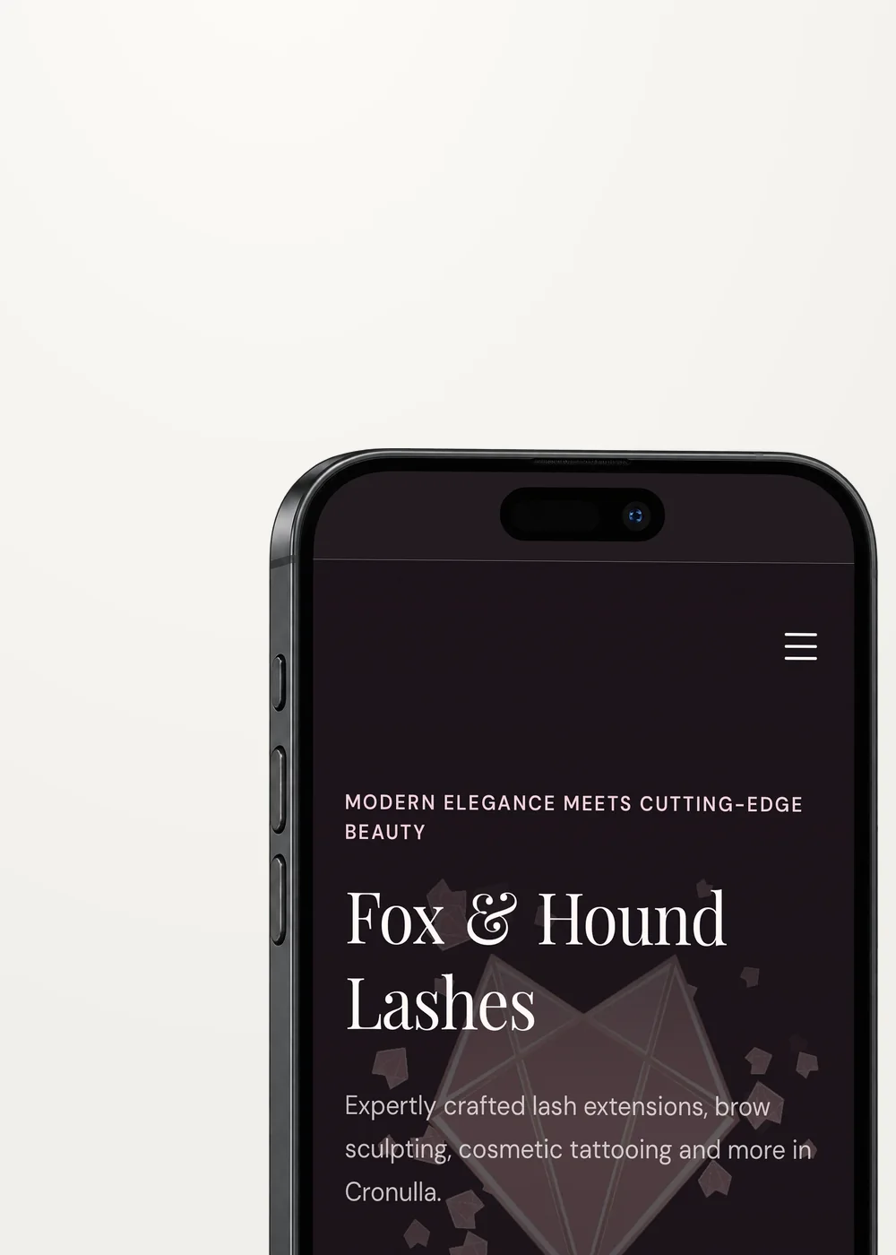 Fox & Hound Lashes website on a phone