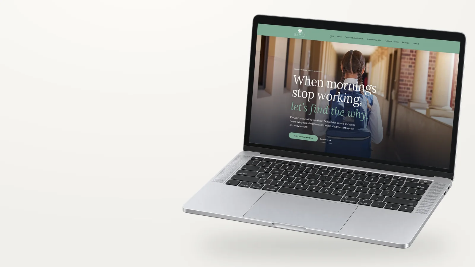 KNOTS website on a laptop