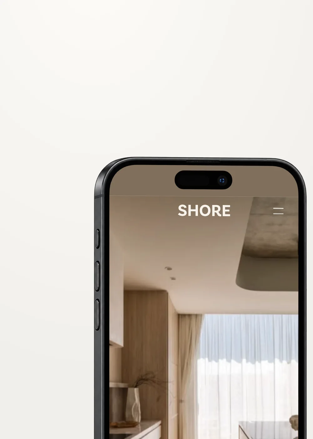 SHORE website on a phone