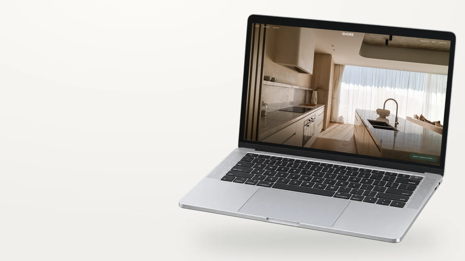 SHORE website on a laptop